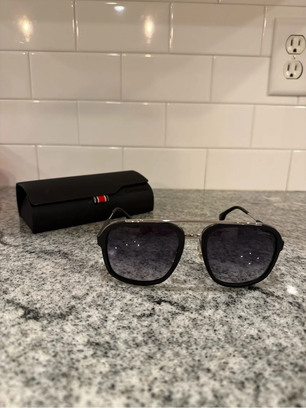 Carrera Men’s Black Frame Sunglasses with Dark Gradient Lenses